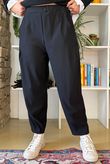 Bengaline Carrot Leg Trouser Black